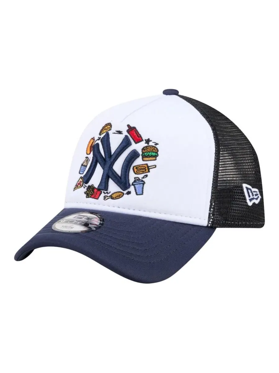Кепка-тракер с принтом Food A-Frame New York Yankees New Era — изображение 1 из 5, белый темно-синий