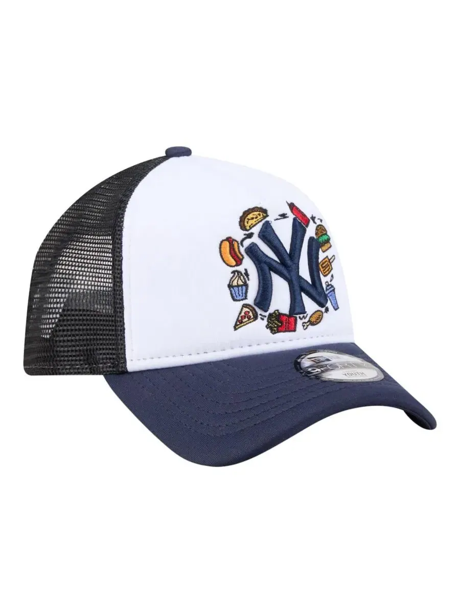 Кепка-тракер с принтом Food A-Frame New York Yankees New Era — изображение 4 из 5, белый темно-синий