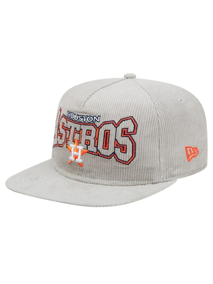 New Era Мужская серая вельветовая кепка-бейсболка Houston Astros с регулируемой застежкой — изображение 1 из 4, серый