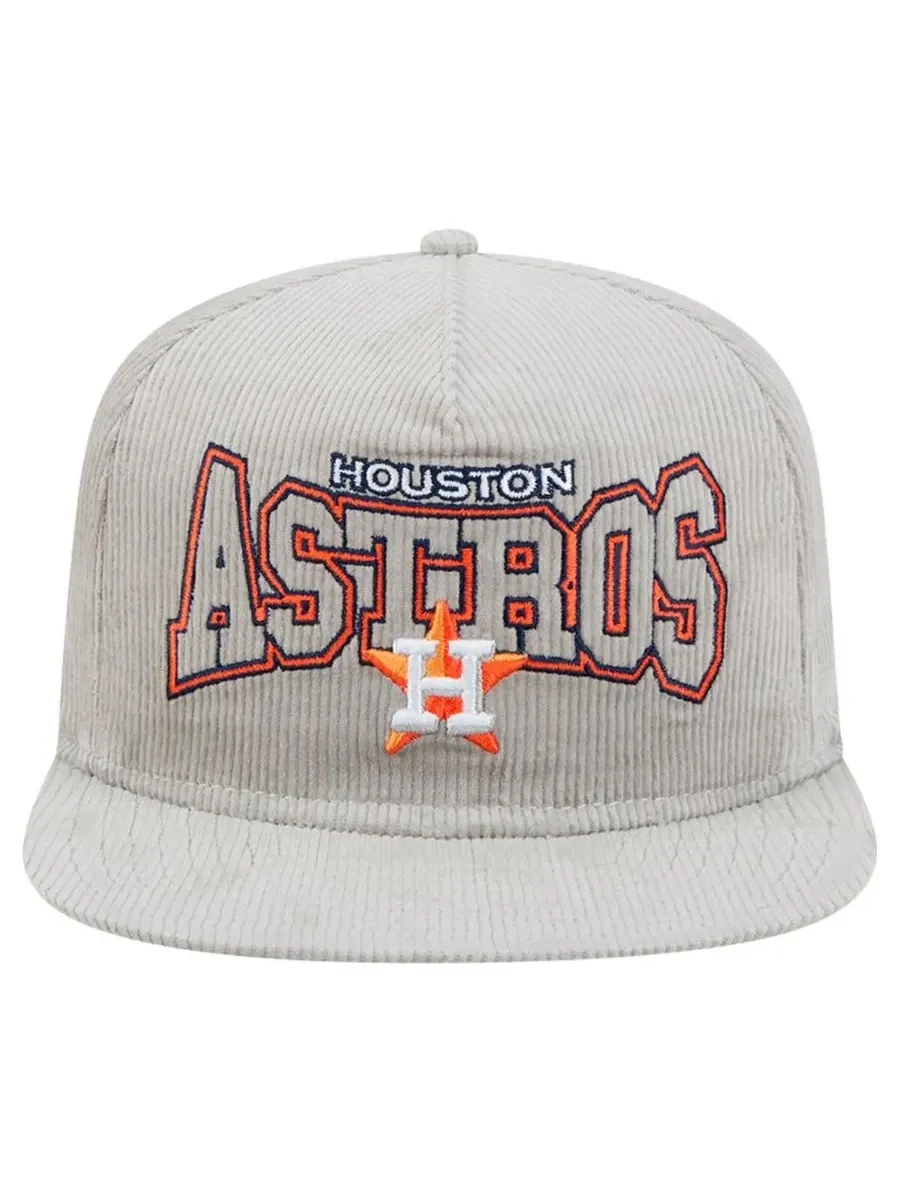 New Era Мужская серая вельветовая кепка-бейсболка Houston Astros с регулируемой застежкой — изображение 2 из 4, серый