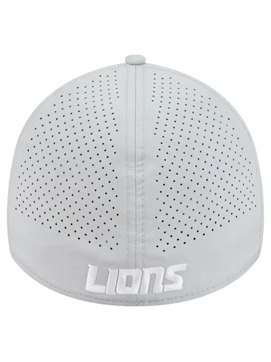 New Era Мужская синяя перфорированная кепка Detroit Lions 39THIRTY Flex — изображение 3 из 5, серый