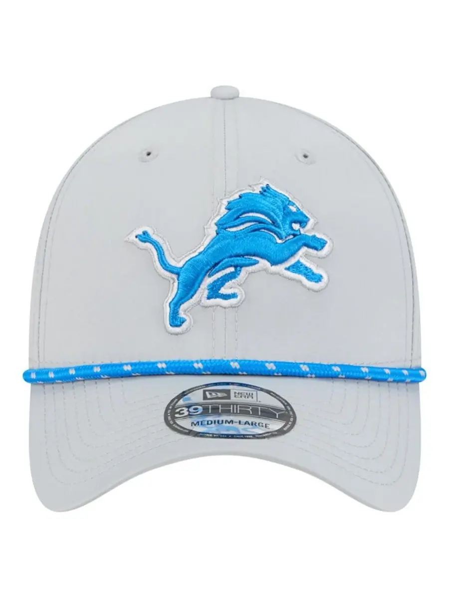 New Era Мужская синяя перфорированная кепка Detroit Lions 39THIRTY Flex — изображение 5 из 5, серый