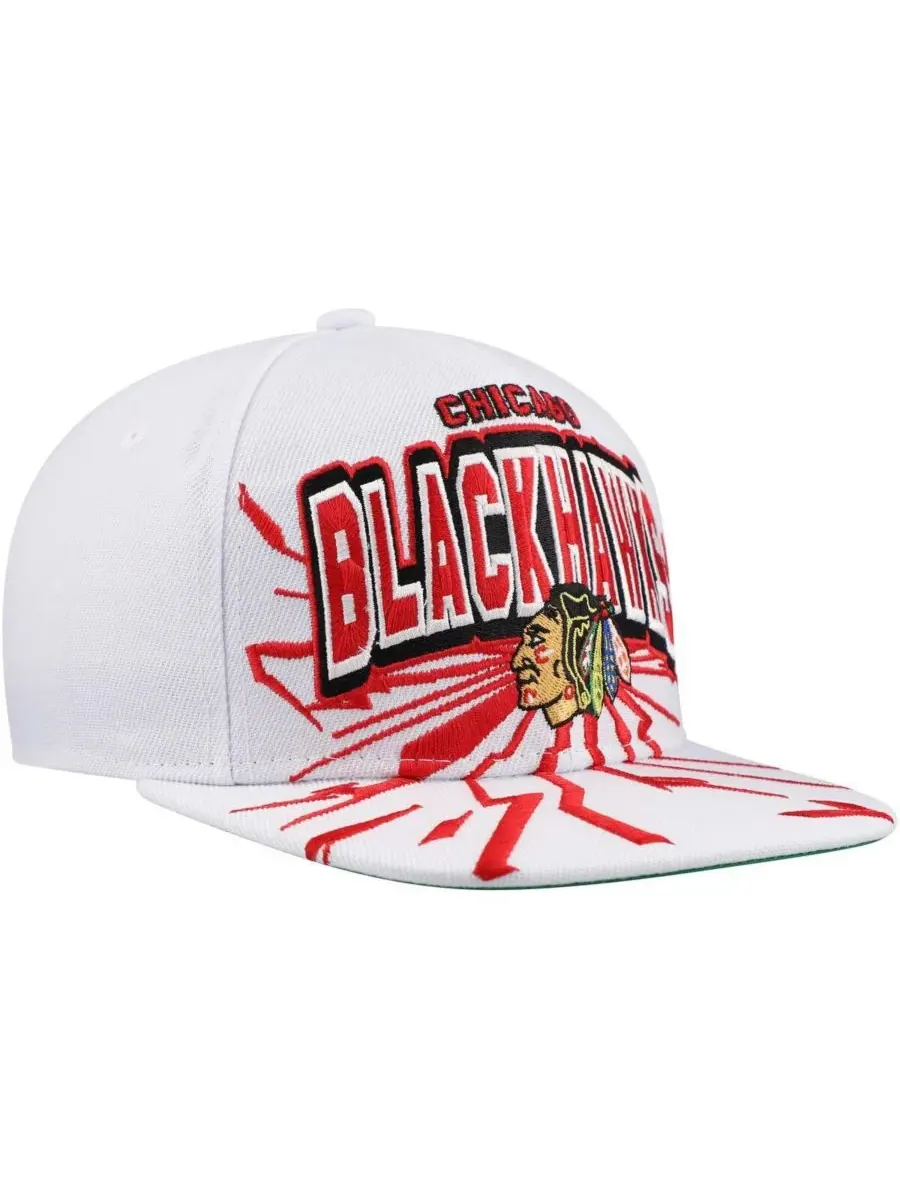 Mitchell & Ness Большая белая бейсболка Chicago Blackhawks After Shock Snapback для мальчиков и — изображение 2 из 4, белый
