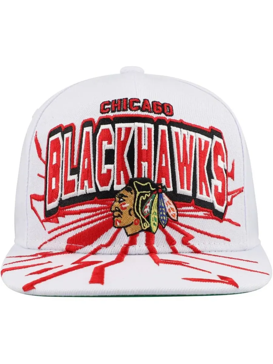 Mitchell & Ness Большая белая бейсболка Chicago Blackhawks After Shock Snapback для мальчиков и — изображение 4 из 4, белый