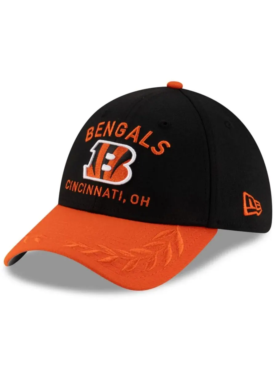 New Era Мужская кепка Cincinnati Bengals 39THIRTY Flex, черно-оранжевая, с символикой драфта НФЛ — изображение 1 из 5