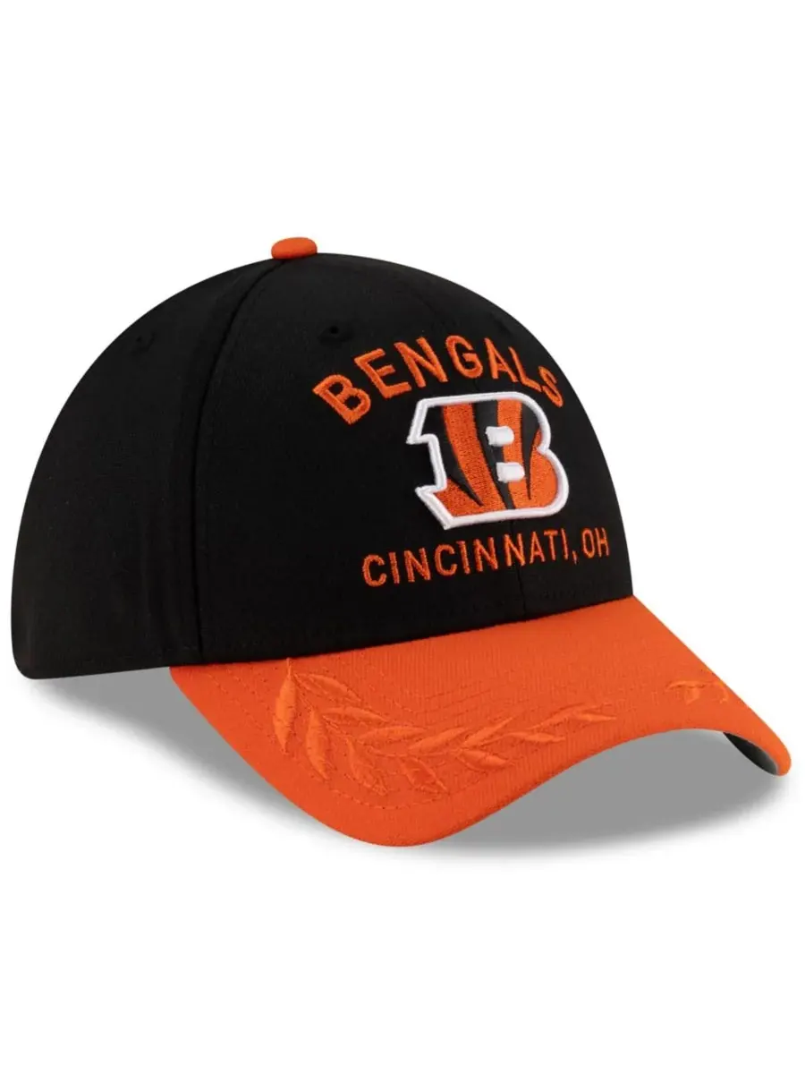 New Era Мужская кепка Cincinnati Bengals 39THIRTY Flex, черно-оранжевая, с символикой драфта НФЛ — изображение 5 из 5