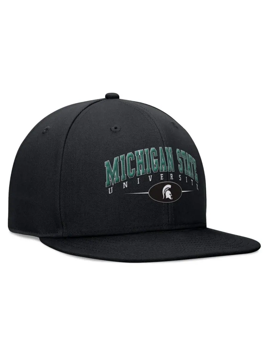 Top of the World Мужская черная кепка-бейсболка Michigan State Spartans Bullpen Snapback — изображение 3 из 4, черный