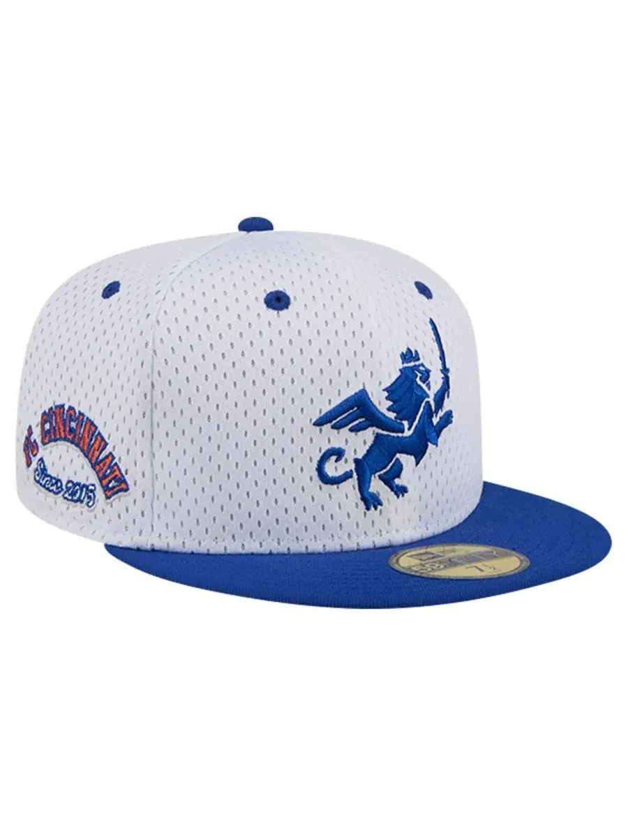 New Era Мужская серая кепка FC Cincinnati Throwback Mesh 59FIFTY — изображение 1 из 4, белый