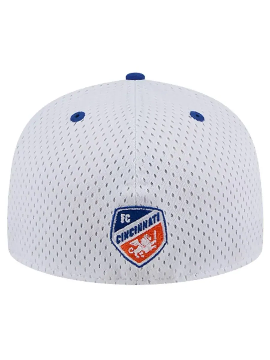 New Era Мужская серая кепка FC Cincinnati Throwback Mesh 59FIFTY — изображение 4 из 4, белый