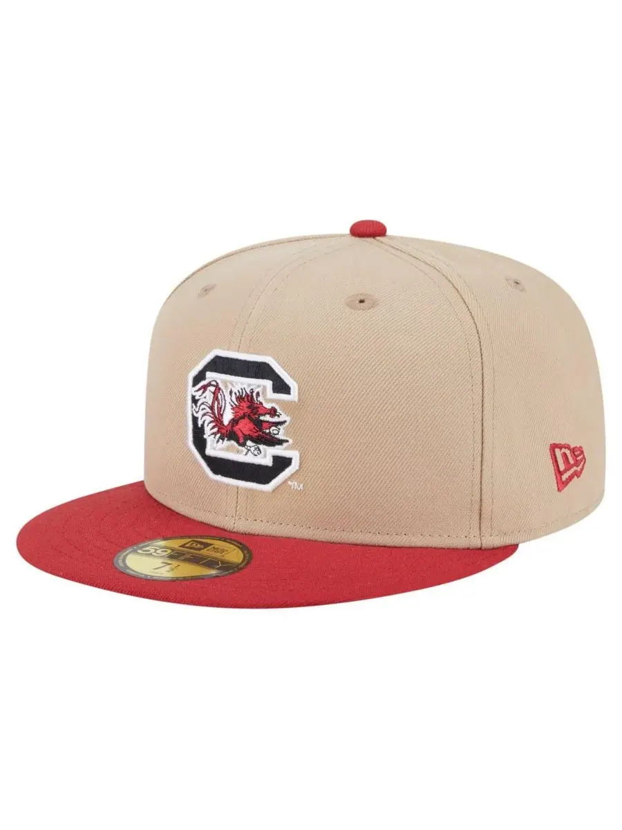 New Era Мужская кепка цвета хаки South Carolina Gamecocks Two-Tone 59FIFTY Fitted Hat — изображение 1 из 5