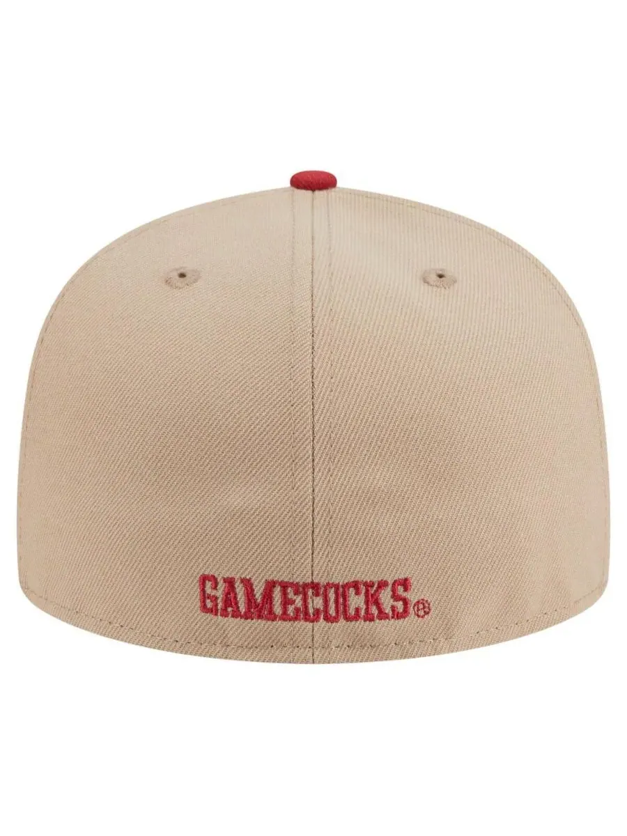 New Era Мужская кепка цвета хаки South Carolina Gamecocks Two-Tone 59FIFTY Fitted Hat — изображение 4 из 5