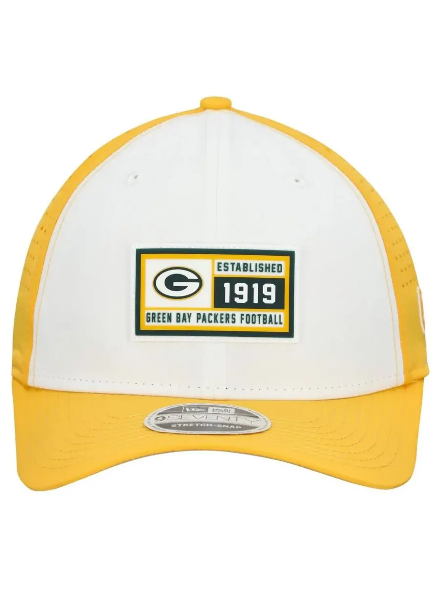 New Era Мужская регулируемая кепка Green Bay Packers белого/золотого цвета с нашивкой 9SEVENTY — изображение 2 из 4