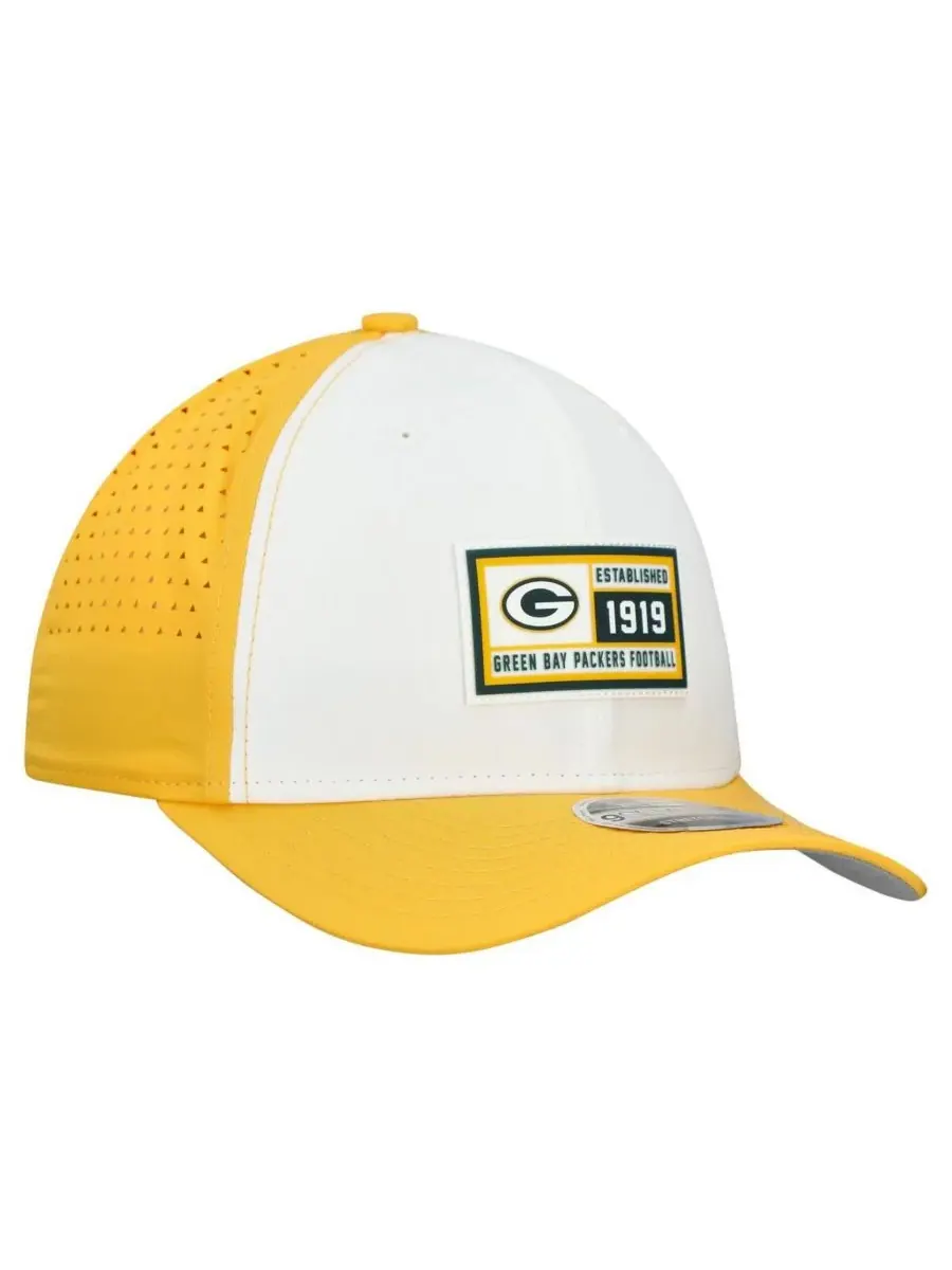 New Era Мужская регулируемая кепка Green Bay Packers белого/золотого цвета с нашивкой 9SEVENTY — изображение 3 из 4