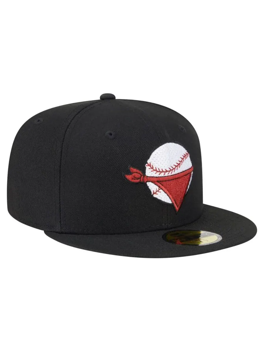 New Era Мужская черная кепка Quad Cities River Bandits из коллекции Authentic Collection 59FIFTY — изображение 3 из 4, черный