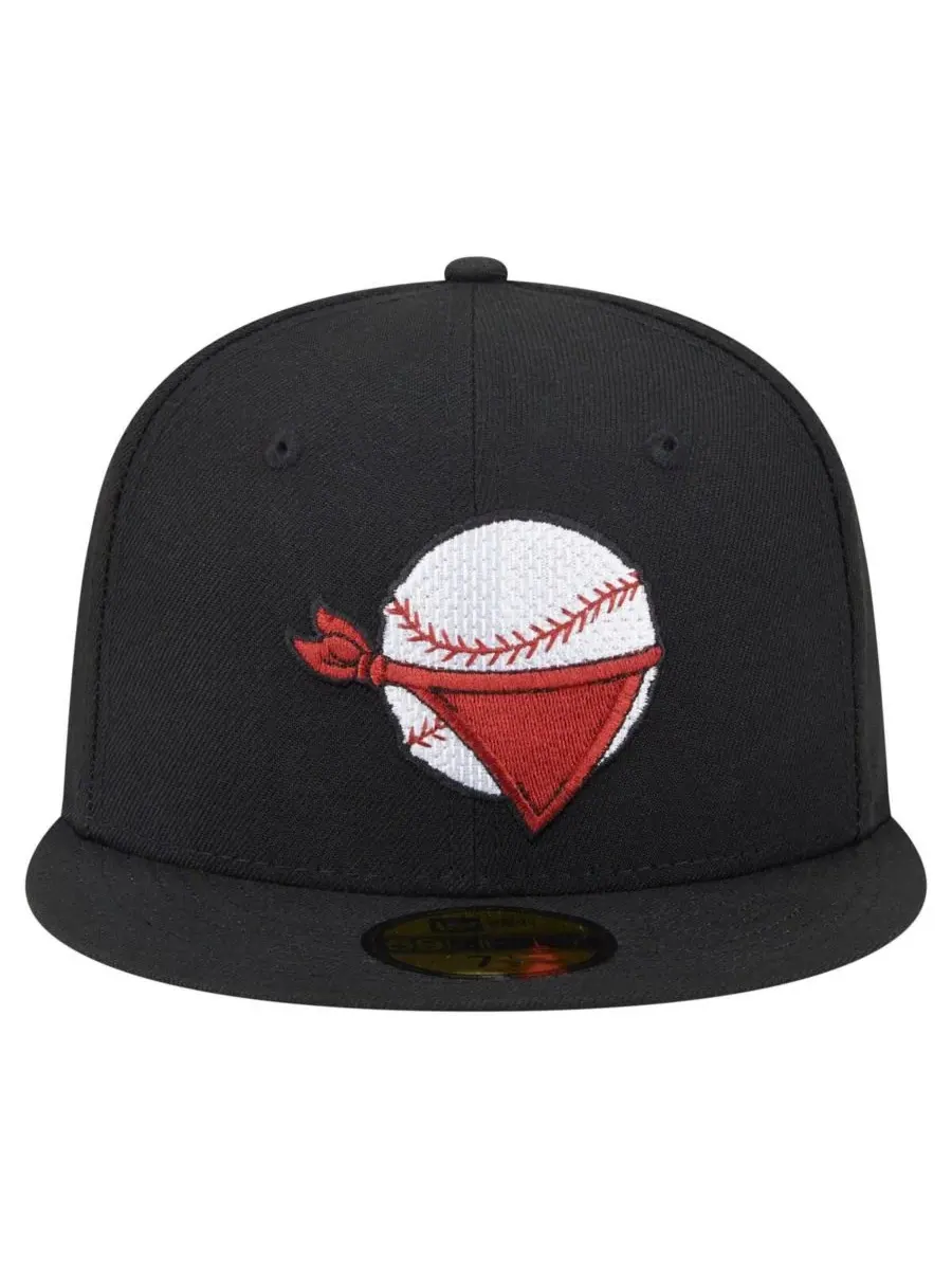 New Era Мужская черная кепка Quad Cities River Bandits из коллекции Authentic Collection 59FIFTY — изображение 4 из 4, черный