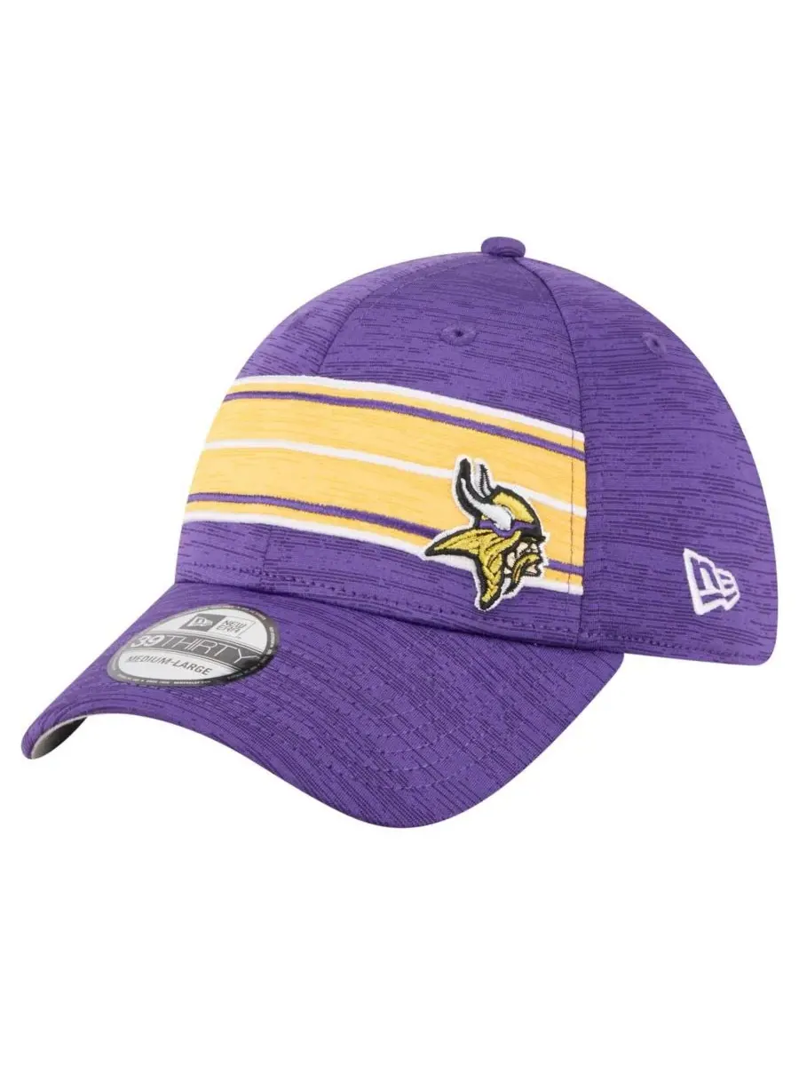 New Era Мужская фиолетовая кепка Minnesota Vikings Stripes 39THIRTY Flex — изображение 1 из 4, фиолетовый
