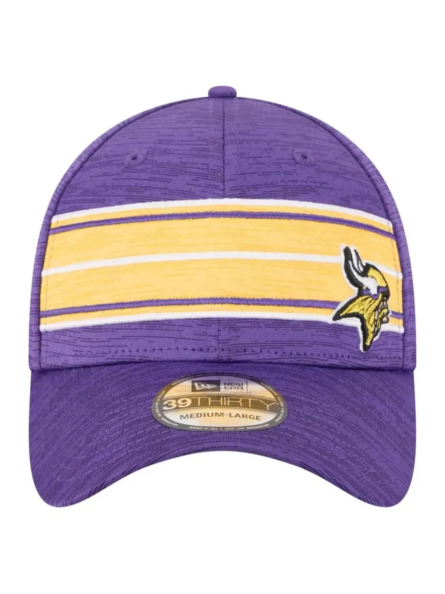 New Era Мужская фиолетовая кепка Minnesota Vikings Stripes 39THIRTY Flex — изображение 2 из 4, фиолетовый