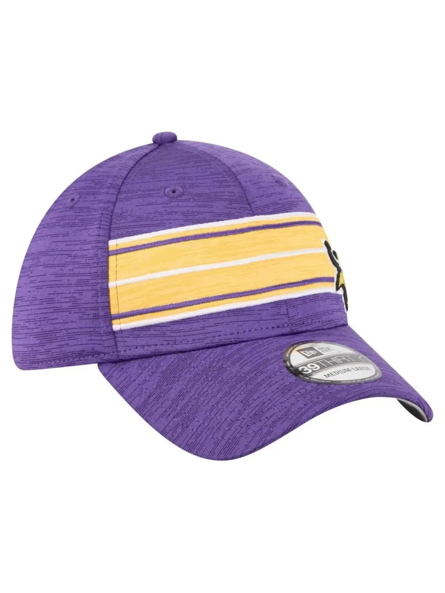 New Era Мужская фиолетовая кепка Minnesota Vikings Stripes 39THIRTY Flex — изображение 3 из 4, фиолетовый