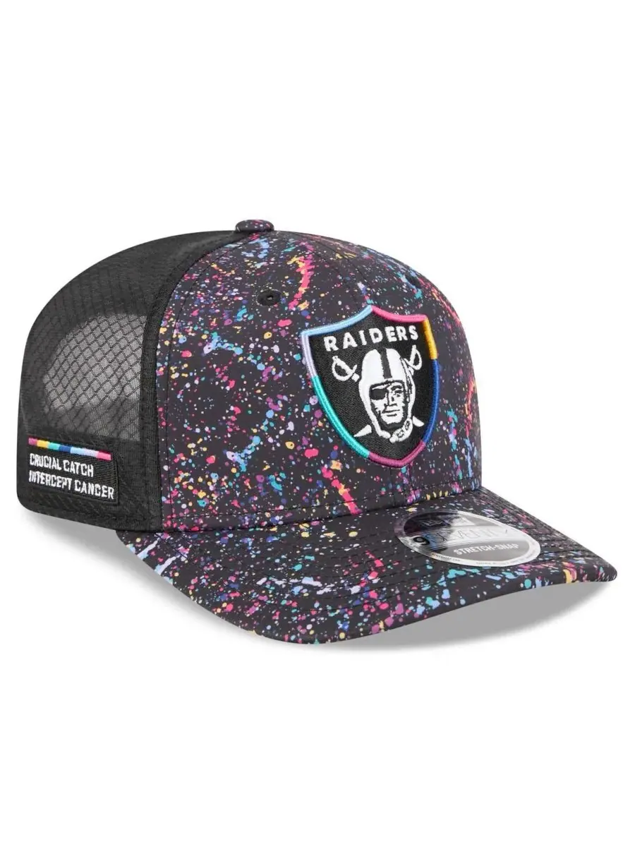 New Era Мужская черная регулируемая кепка Las Vegas Raiders 2025 NFL Crucial Catch 9SEVENTY — изображение 1 из 4, черный
