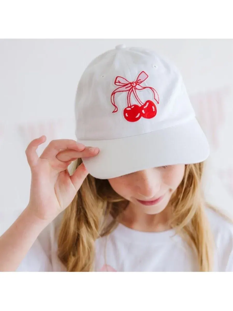Бейсбольная кепка для девочек Cherry Coquette Patch Sweet Wink — изображение 4 из 4, белый