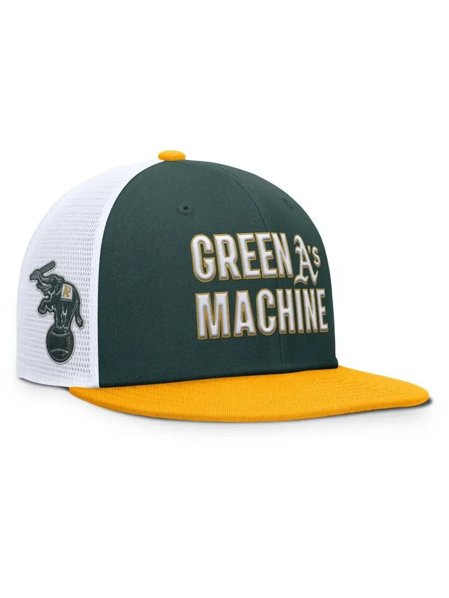 Nike Мужская зелено-золотая бейсболка Athletics Pro Trucker Snapback — изображение 1 из 4, зеленый золотистый