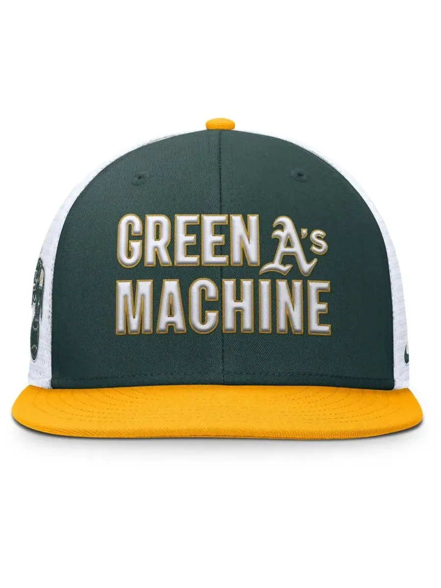Nike Мужская зелено-золотая бейсболка Athletics Pro Trucker Snapback — изображение 3 из 4, зеленый золотистый