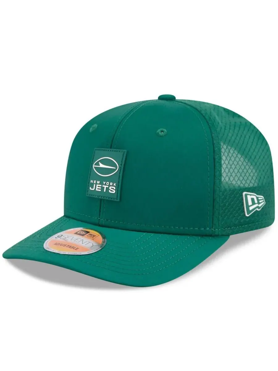 New Era Мужская зеленая регулируемая кепка-тракер New York Jets 2025 Sideline 9SEVENTY — изображение 1 из 5, зеленый