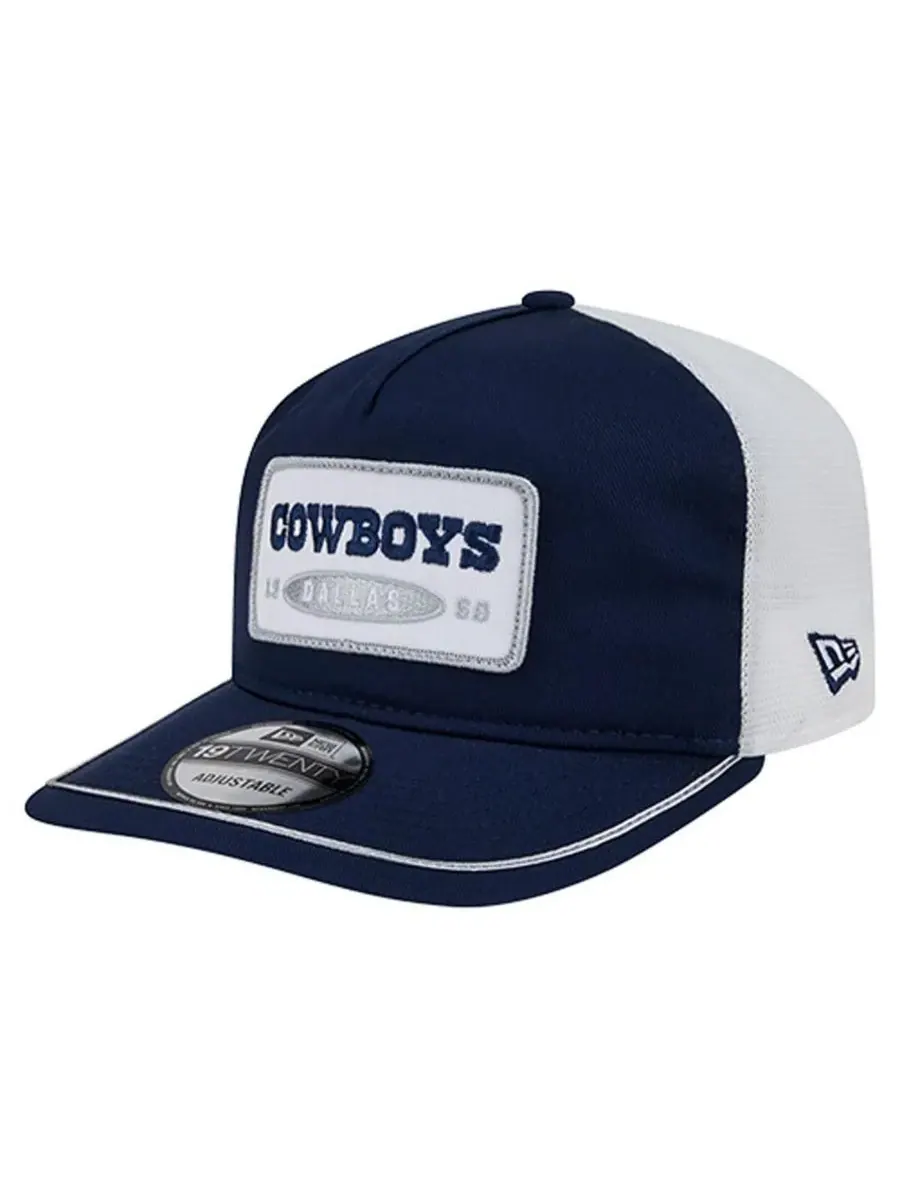 New Era Мужская кепка Dallas Cowboys 19TWENTY с регулируемым размером — изображение 1 из 5, темно-синий белый