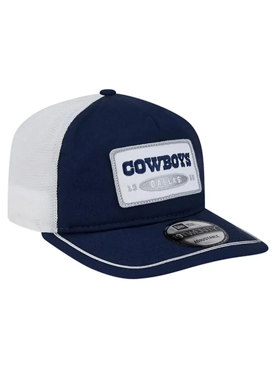New Era Мужская кепка Dallas Cowboys 19TWENTY с регулируемым размером — изображение 4 из 5, темно-синий белый