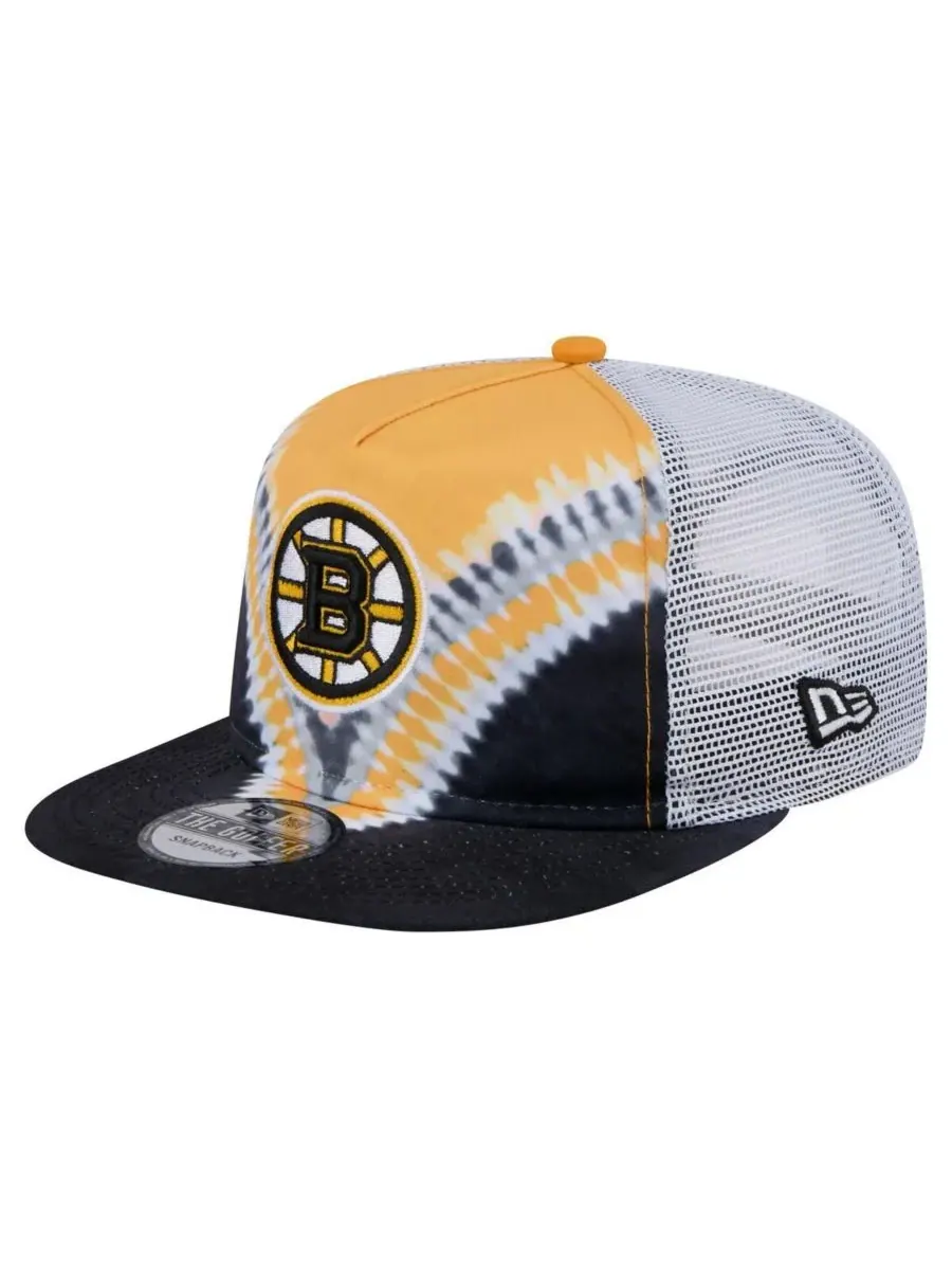 New Era Мужская регулируемая бейсболка Boston Bruins в стиле ретро с V-образным рисунком — изображение 1 из 4
