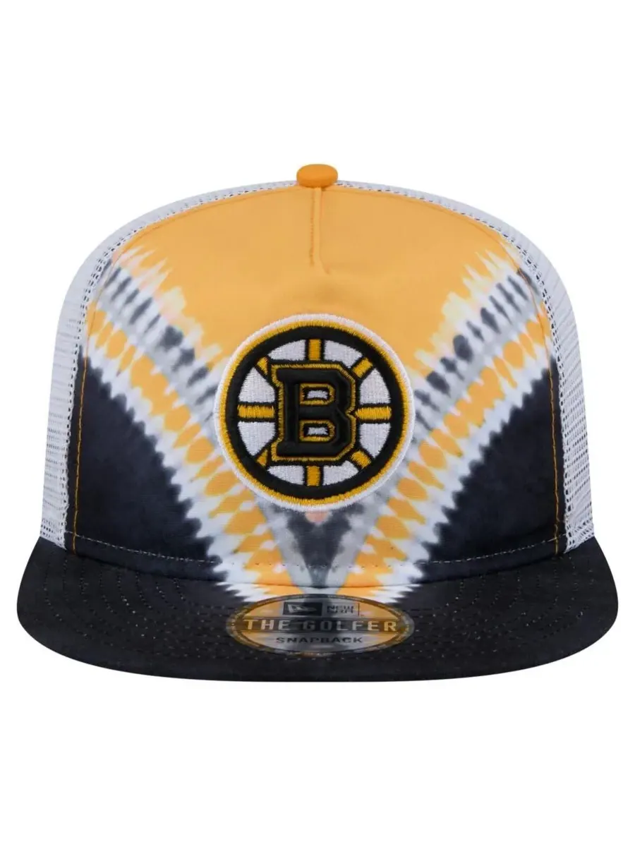 New Era Мужская регулируемая бейсболка Boston Bruins в стиле ретро с V-образным рисунком — изображение 2 из 4