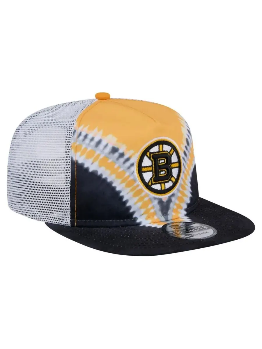 New Era Мужская регулируемая бейсболка Boston Bruins в стиле ретро с V-образным рисунком — изображение 3 из 4