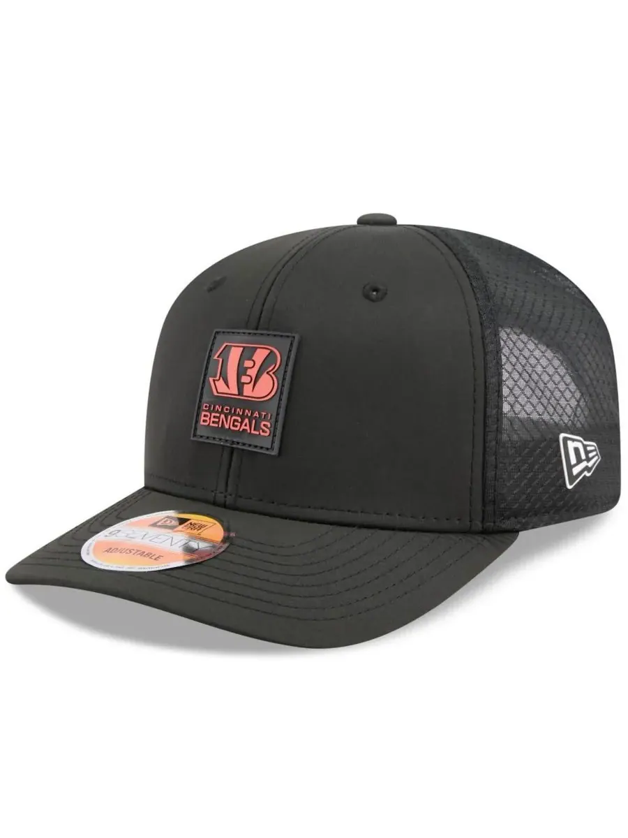 New Era Мужская черная регулируемая кепка-тракер Cincinnati Bengals 2025 Sideline 9SEVENTY — изображение 1 из 5, черный