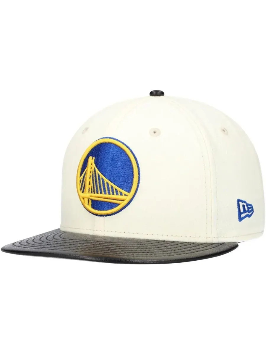 New Era Мужская бело-черная кепка Golden State Warriors с двухцветным козырьком, модель 59FIFTY — изображение 1 из 5