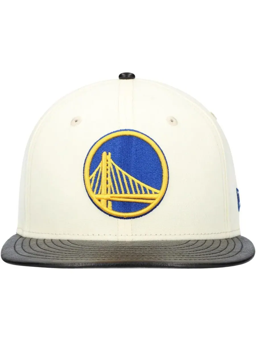 New Era Мужская бело-черная кепка Golden State Warriors с двухцветным козырьком, модель 59FIFTY — изображение 5 из 5
