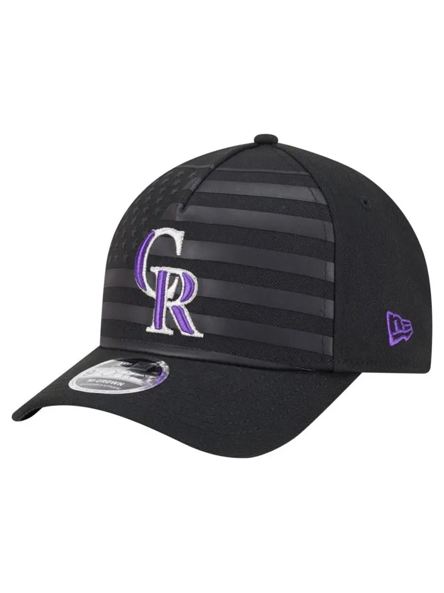 New Era Мужская черная кепка Colorado Rockies с американским флагом, регулируемая, модель 9FORTY — изображение 1 из 4, черный