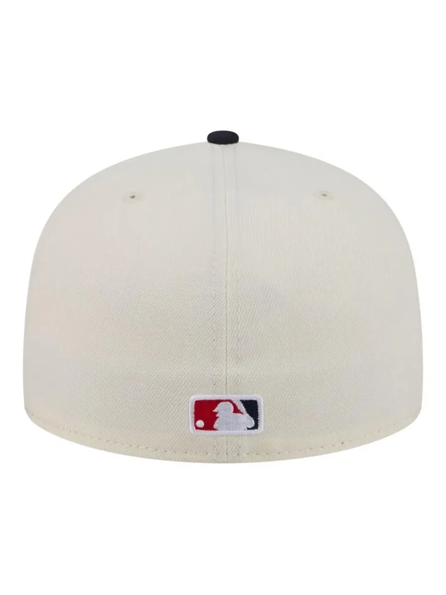 Кепка New Era с вышивкой Los Angeles Angels, Bullpen Cart 59FIFTY — изображение 4 из 5, кремовый темно-синий