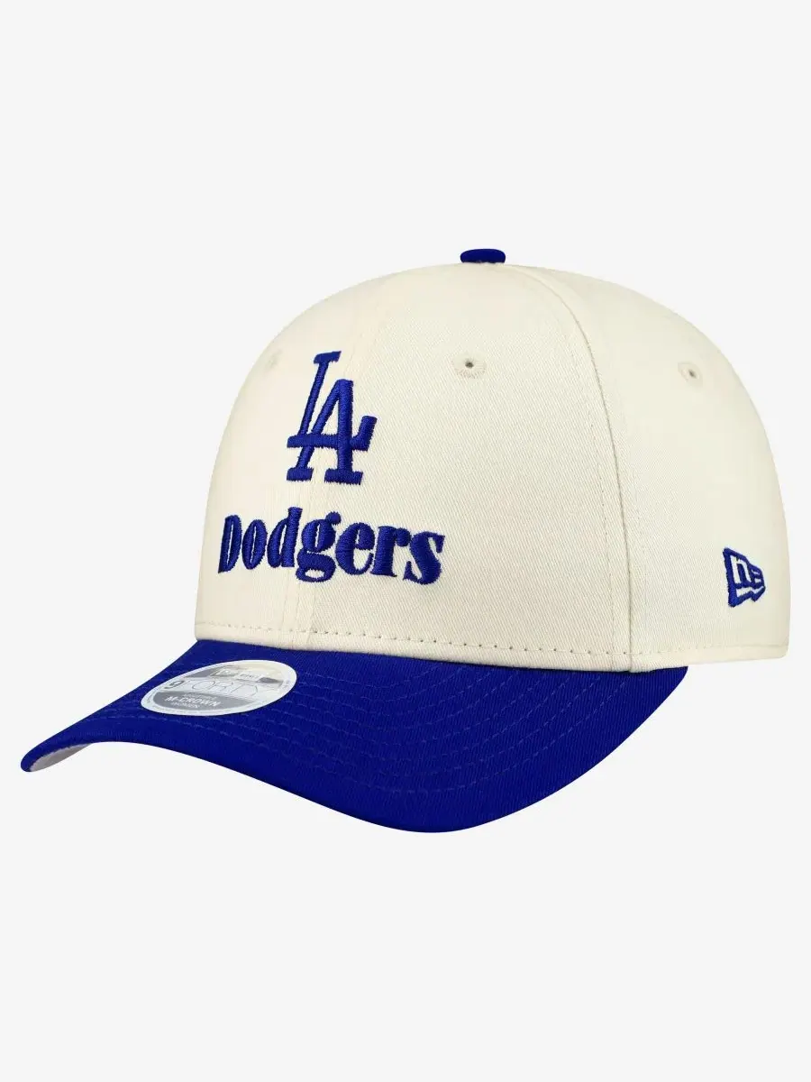 Бейсболка New Era с вышивкой Los Angeles Dodgers, кремово-королевская — изображение 1 из 4, кремовый