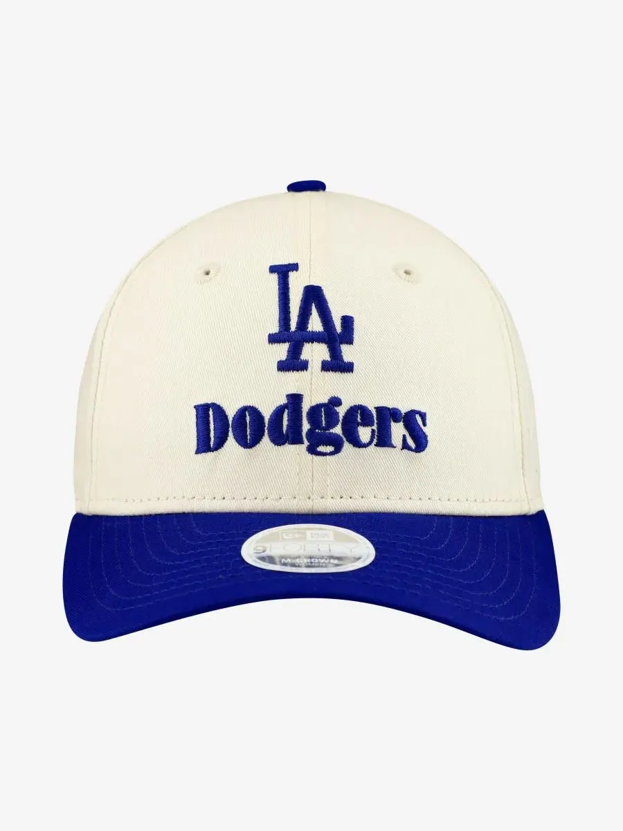 Бейсболка New Era с вышивкой Los Angeles Dodgers, кремово-королевская — изображение 2 из 4, кремовый