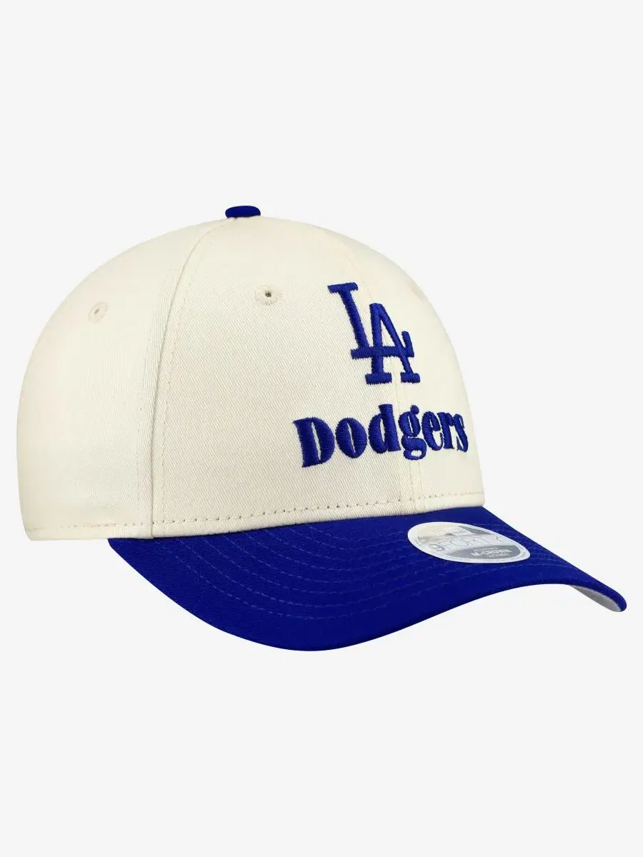 Бейсболка New Era с вышивкой Los Angeles Dodgers, кремово-королевская — изображение 3 из 4, кремовый