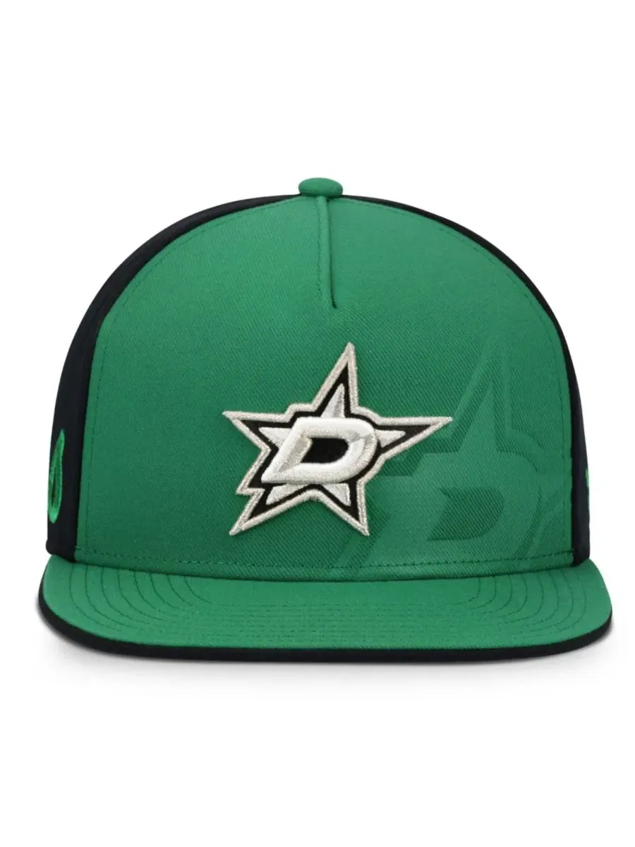 Кепка-снапбек с вышитым логотипом Dallas Stars Fanatics — изображение 2 из 3, зеленый черный