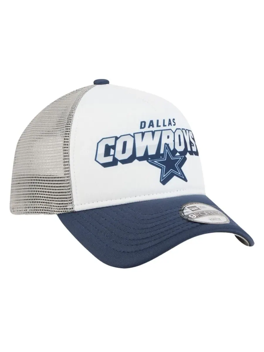 Детская кепка New Era Dallas Cowboys Streak A-Frame 9FORTY — изображение 3 из 5, белый темно-синий