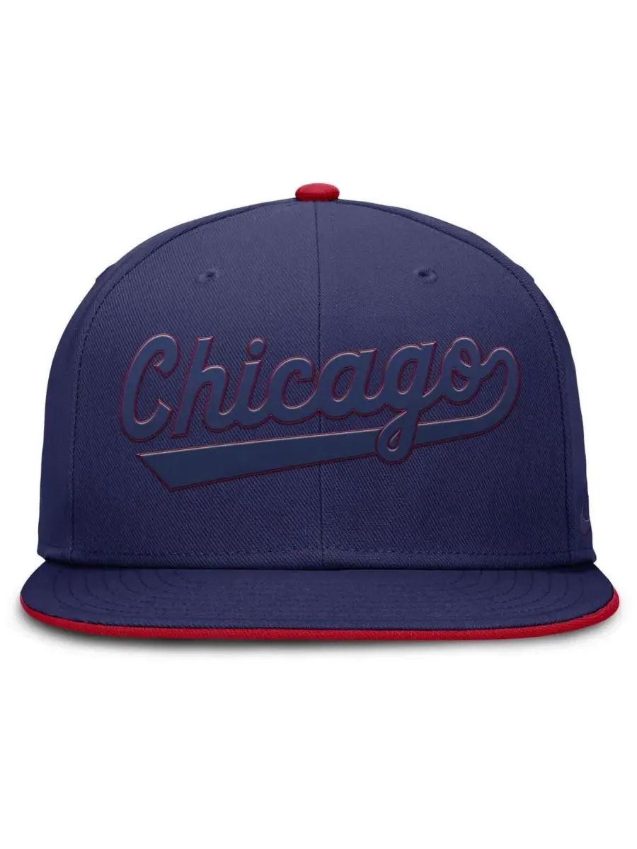 Кепка Nike Chicago Cubs с высокой тульей, Dri-FIT, с плоским козырьком — изображение 2 из 5, синий