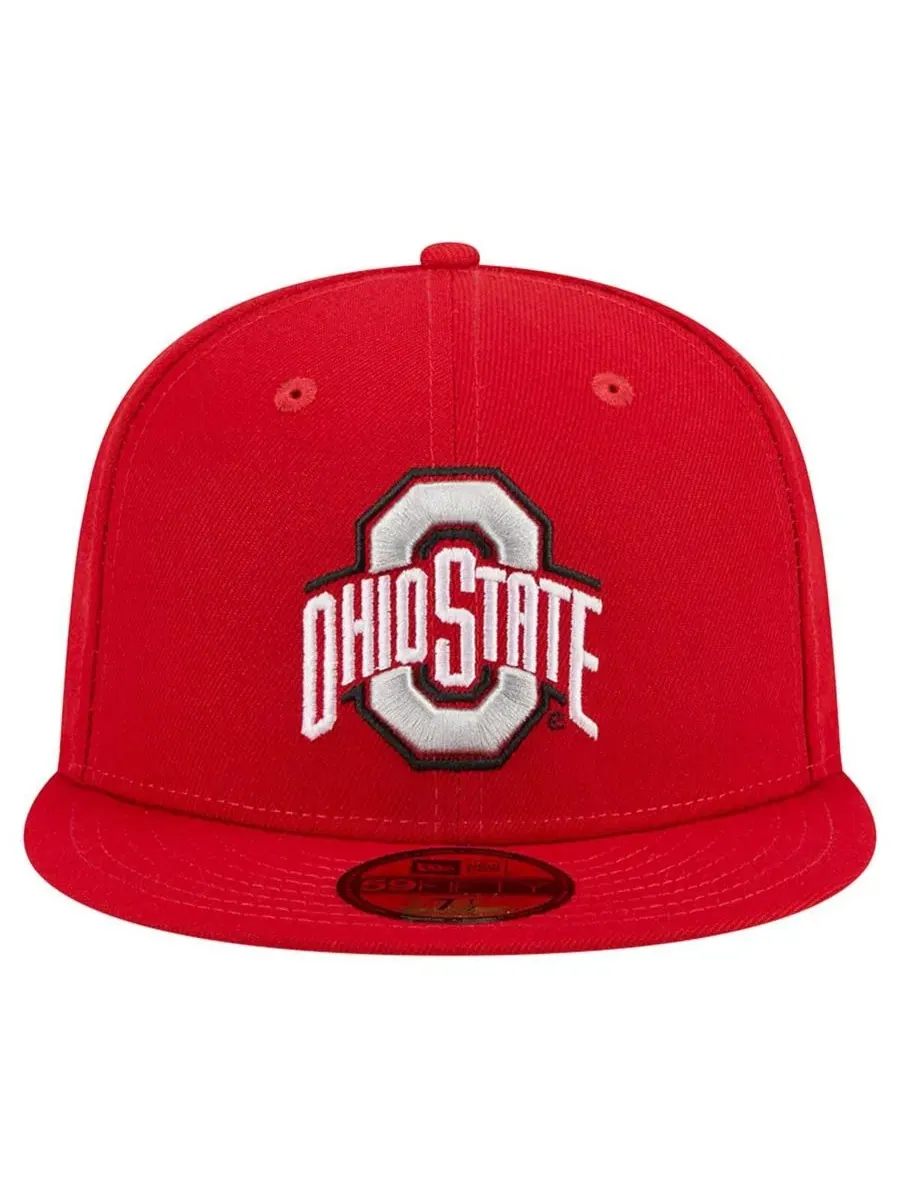 Кепка с высокой тульей Ohio State Buckeyes 59FIFTY New Era — изображение 2 из 4, алый