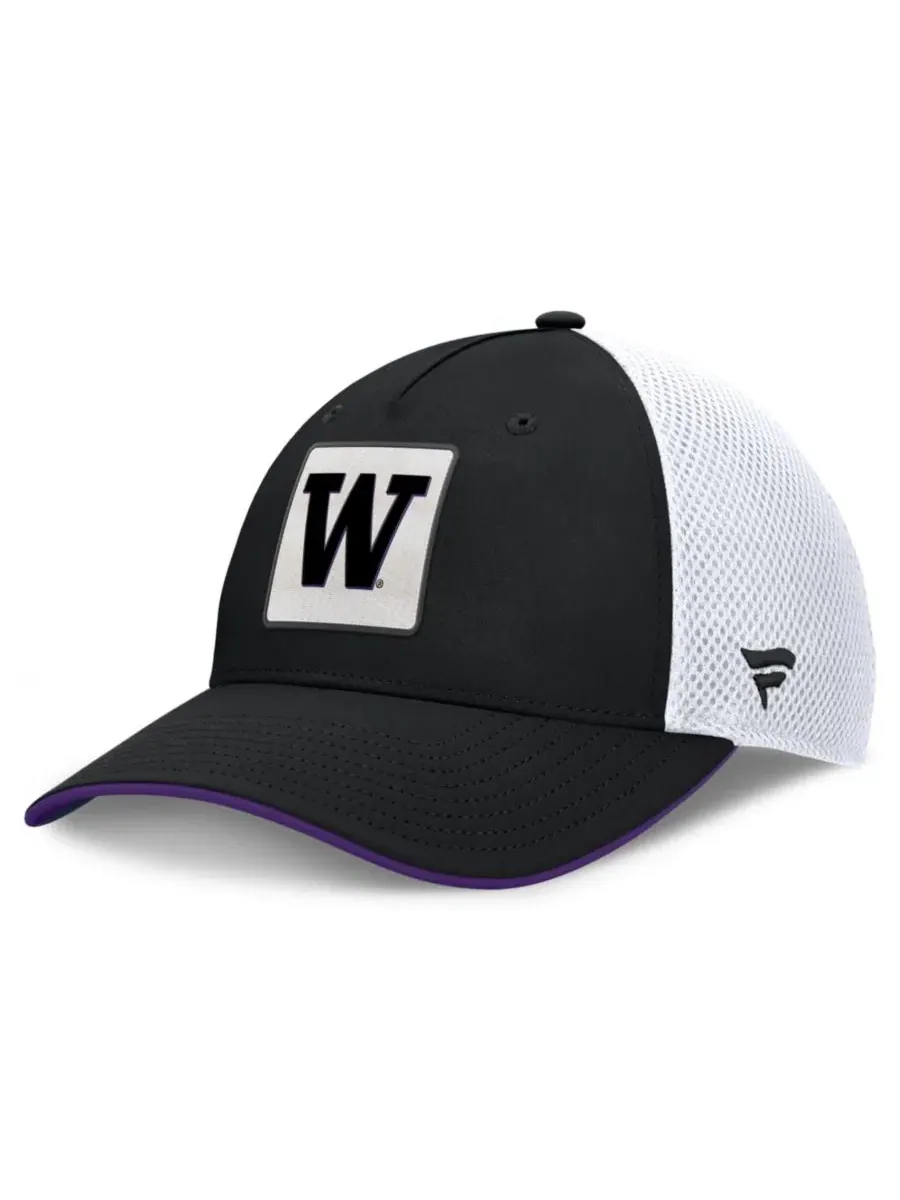 Кепка Washington Huskies 5-Panel Matter Flex Hat Fanatics — изображение 1 из 5, черный белый