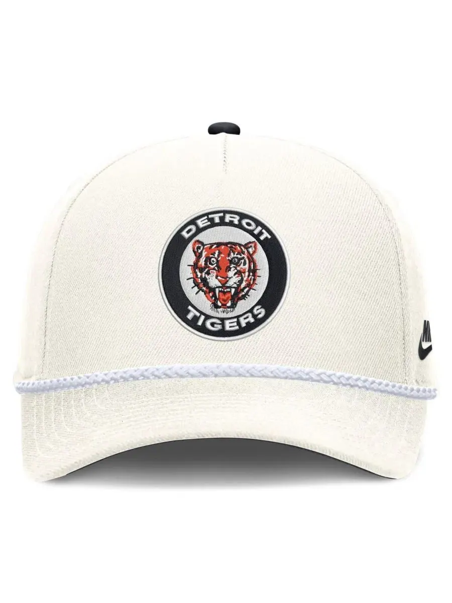 Бейсболка с вышивкой Detroit Tigers Cooperstown Rise Nike — изображение 2 из 5, бежевый
