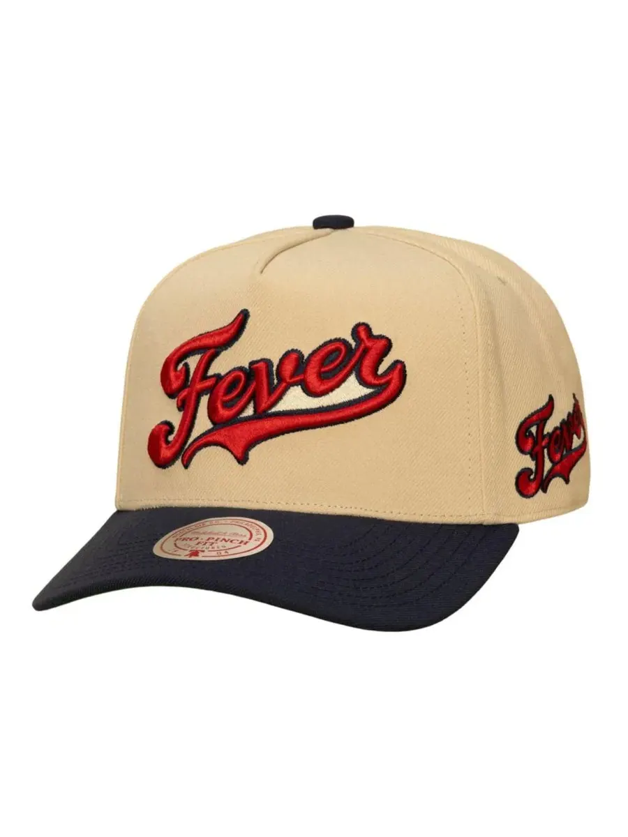 Кепка-снапбек с высокой тульей, с вышивкой Indiana Fever Mitchell & Ness — изображение 1 из 4, хаки темно-синий