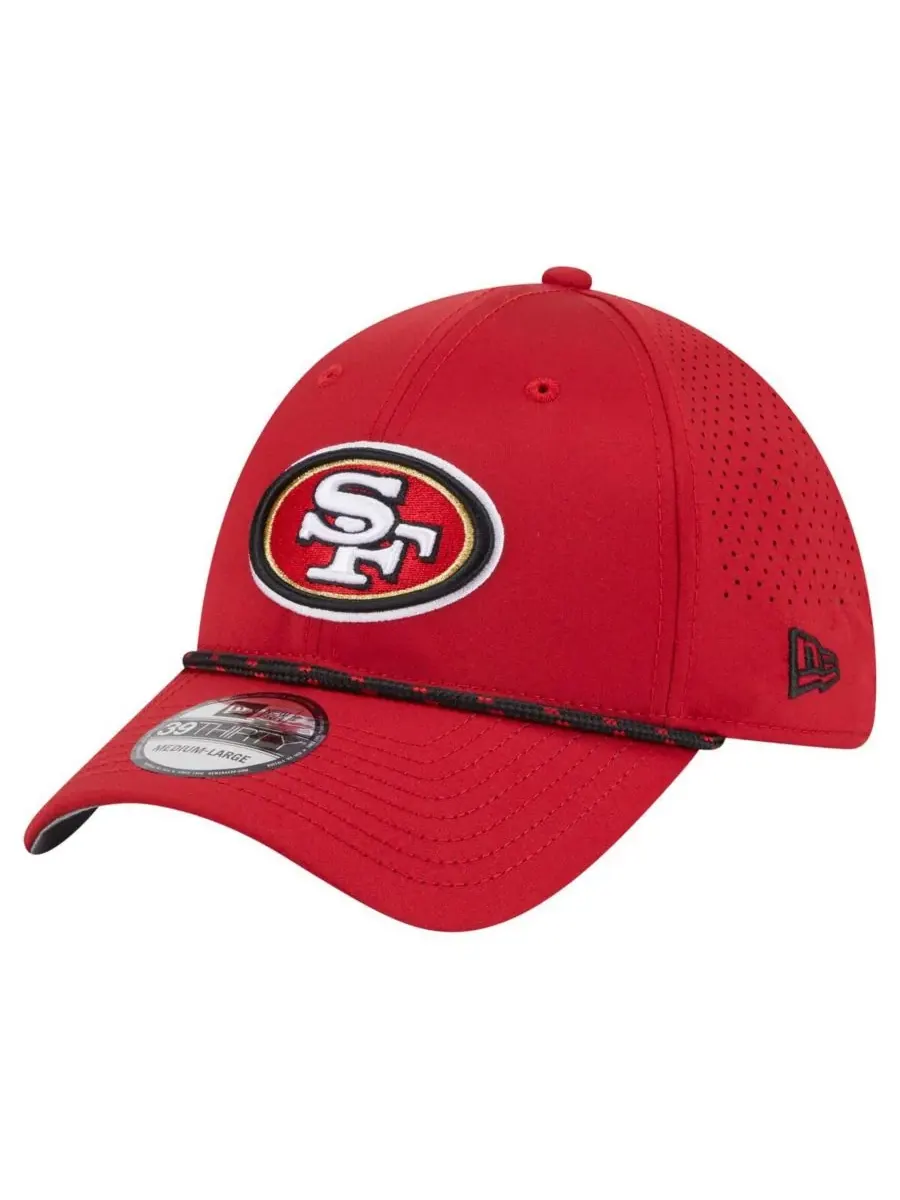 Мужская перфорированная бейсболка Scarlet San Francisco 49ers 39THIRTY Flex Hat New Era — изображение 1 из 5, алый