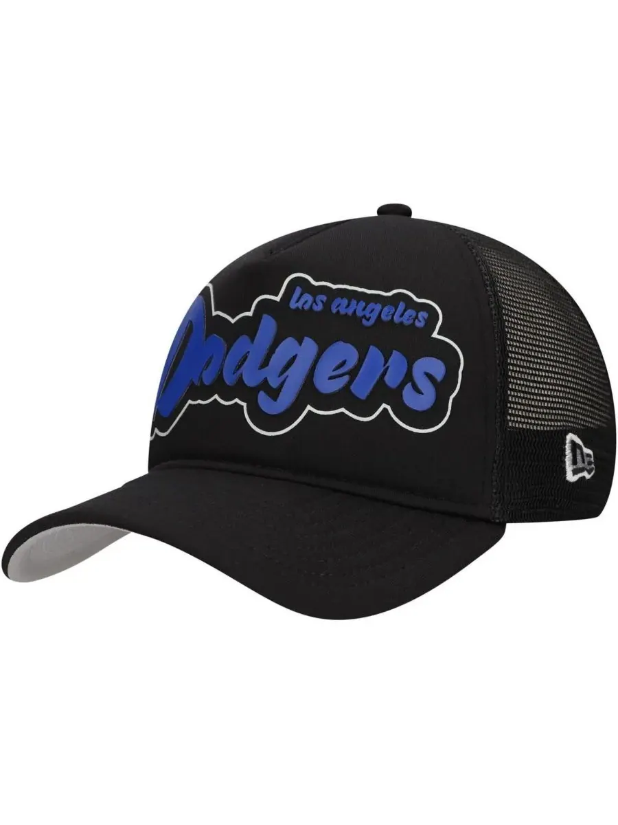 New Era Мужская черная кепка-тракер Los Angeles Dodgers в стиле ретро с А-образным вырезом — изображение 1 из 5, черный
