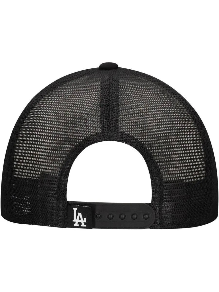 New Era Мужская черная кепка-тракер Los Angeles Dodgers в стиле ретро с А-образным вырезом — изображение 3 из 5, черный
